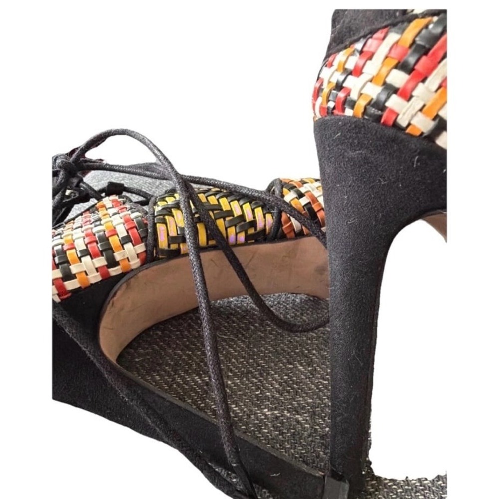 Trendy Chic Sexy Stilleto Designer Stylish Multicolored Woven Shoe Sandals Zara - Picture 9 of 9